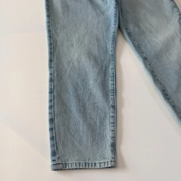 Good American Mom Jeans Women's Sz 10 / 30 High Waist Distressed Light Wash Blue - Picture 7 of 16